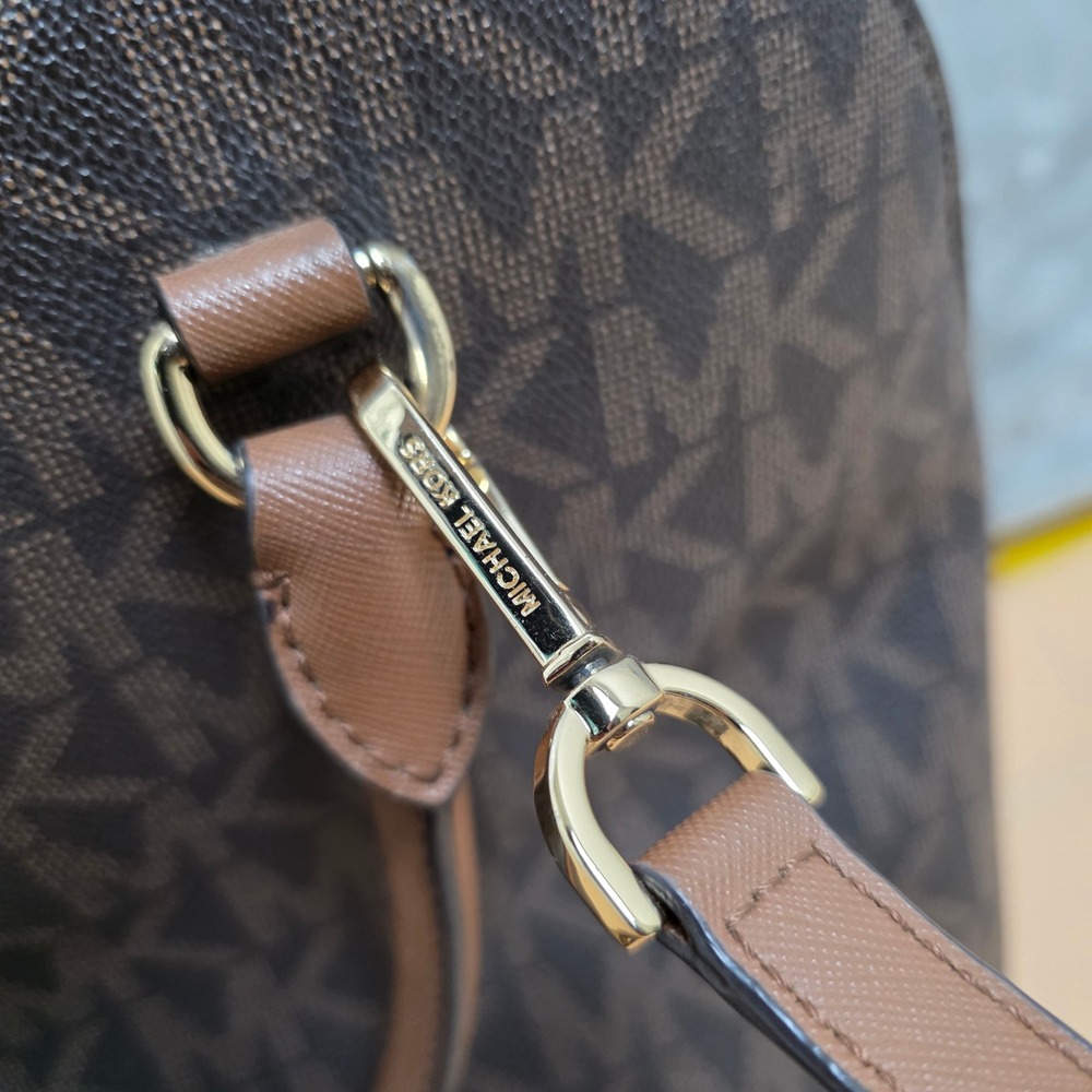 Michael Kors Signature Monogram Satchel‎ Handbag & Wallet Set Brown - Picture 11 of 13